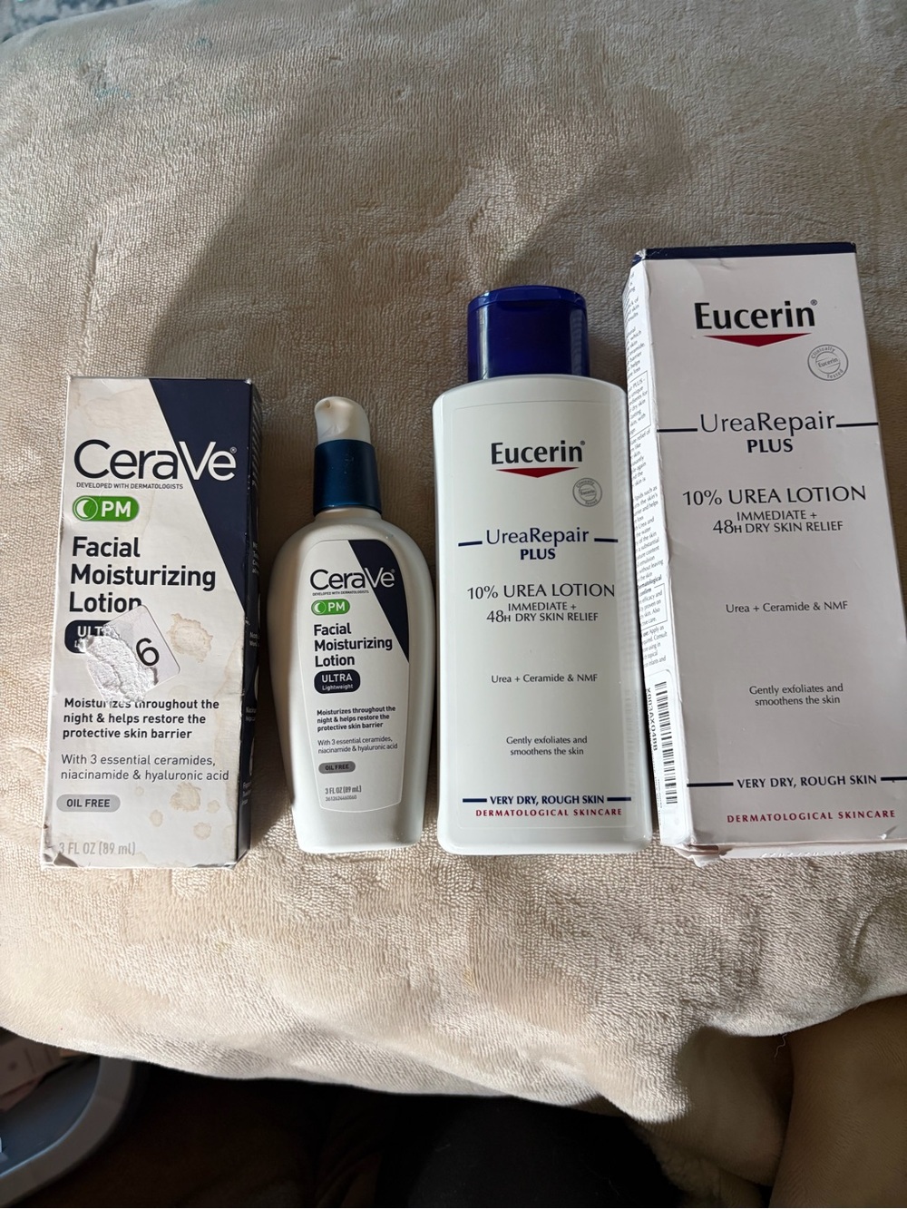 Eucerin UreaRepair PLUS 10% Urea Lotion Body Moisturizer & CeraVe Bundle